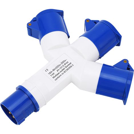 Fiche mâle industrielle 3 sorties 3 conducteurs IP44 étanche 16A 220-250V prise multifonction (1/5)