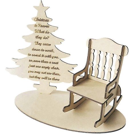 Décorations de Noël à faire soi-même, ornements en bois, rocking-chair de Noël, poème sur le sapin de Noël à Reme (1/5)
