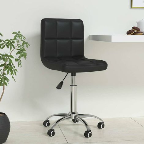 vidaXL Chaise de bureau pivotante Noir Similicuir (1/5)