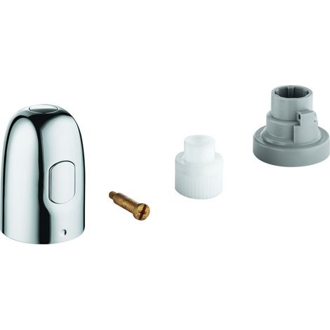 Grohe Absperrgriff mit MetalGrip, EcoButton, für Grohtherm 1000, Mattschwarz, 479722430 (1/2)