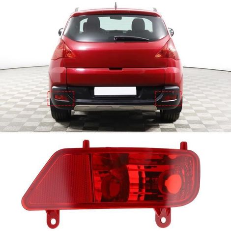 SURENHAP Feu antibrouillard arrière Remplacement d\'accessoires de voiture pour 3008 5008 2009‑2016 moto phare Droit 8191053051