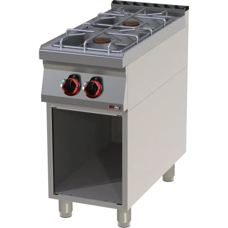Fourneau à gaz 2x brûleur avec soubassement REDFOX - SP 90/40 G - REDFOX