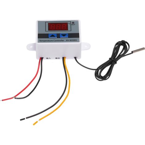 Contrôleur de température numérique intelligent XH-W3001 avec micro-ordinateur et affichage LED Mini-thermostat avec interrupteur de contrôle de température chauffage/refroidissement et sonde étanche (1/5)
