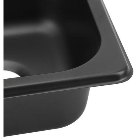 Vvikizy Évier pour VR 175 x 160 x 70 mm RV Évier 304 Proplate noire en acier inoxydable Drop dans la barre pour le moteur bateau (1/4)