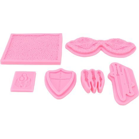 Lot 6 moules silicone souple pour gâteau, chocolat, argile, savon - moule de cuisson sucre décoratif DIY