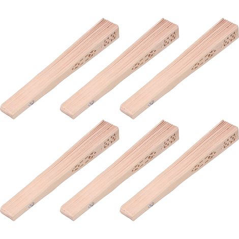 12 éventails en bois découpé pour femme, éventails pliants anciens chinois (1/5)