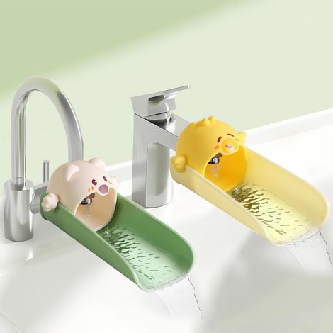 2er-Pack Wasserhahnverlängerungen für Kleinkinder, Waschbeckenverlängerung für Kinder in Bad und Küche, Silikon-Wasserhahnverlängerung, Baby-Handwaschbecken-Armatur (1/4)