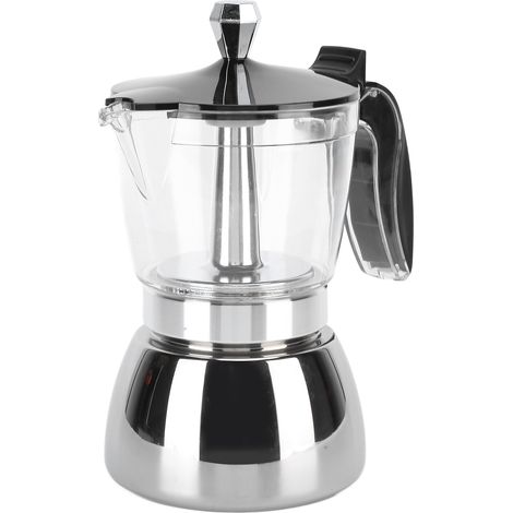 Cafetière Italienne 6 Tasses en Acier Inoxydable, Moka Octogonale pour Maison