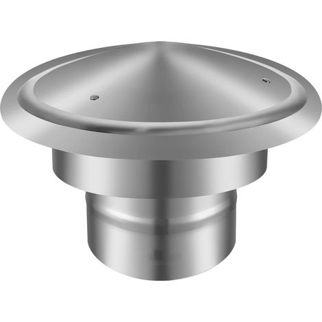 Chapeau de cheminée, 152,4 mm, acier inoxydable 304, rond, résistant aux intempéries, vis renforcées, installation facile, pour ventilation extérieure, argent. (1/5)