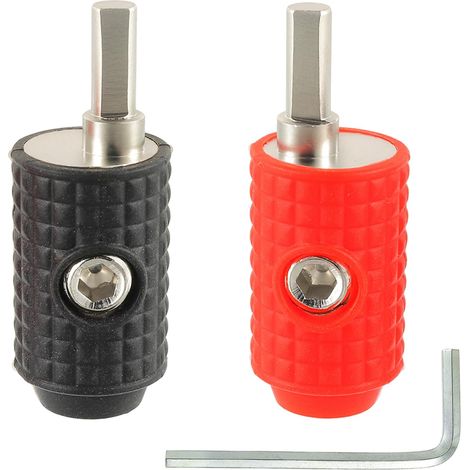 Adaptateur réducteur de sécurité pour alimentation et mise à la terre, avec capuchons en silicone et clé hexagonale, lot de 2, rouge/noir (1/5)