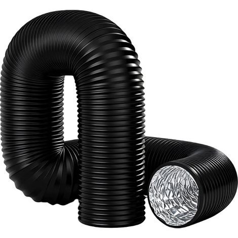 Conduit d'évacuation, tuyau en PVC recouvert d'aluminium, quadruple renfort, adapté à l'air chaud et à l'air froid (diamètre 150 mm, longueur 3 m) (1/5)