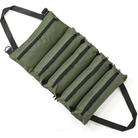 Sac à outils vert, 4728cm, 1 pièce, sac à outils de réparation de véhicules enroulable, sac de rangement portable pour outils de quincaillerie. (1/5)