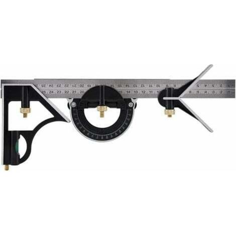 300mm Square Combination, Multifunctional Measuring Tool with Adjustable Right Angle Combination (Zinc Alloy) (1/4)