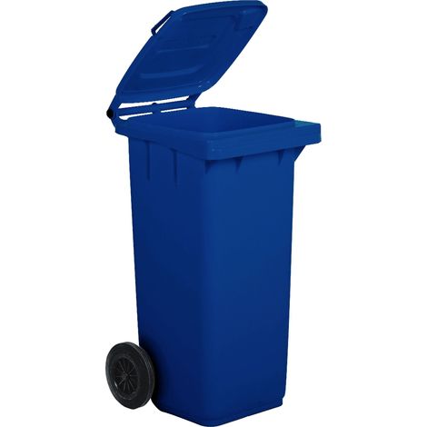 Bidone carrellato per raccolta differenziata 120 litri - Blu - Mobil Plastic