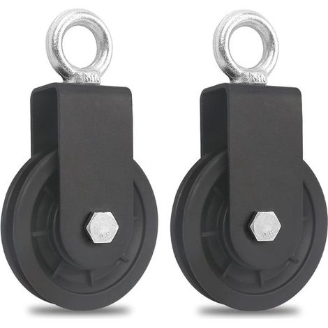 Polea de 90 mm para fitness y bricolaje, capacidad de carga de 160 kg, 2 unidades (1/5)