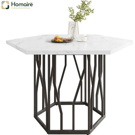 Table à manger en mdf noir 115,5 x 100 x 75 cm HOMAIRE (1/5)