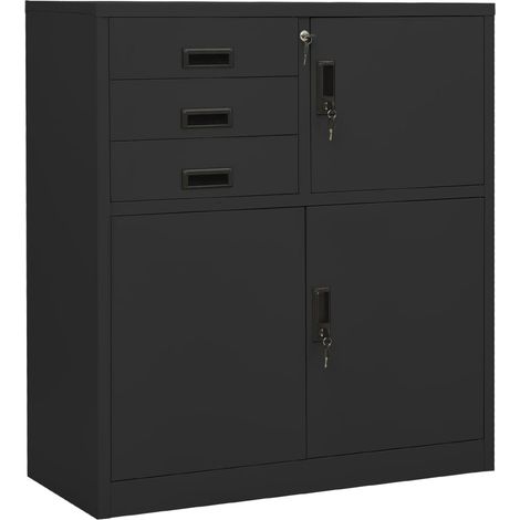 vidaXL Office Cabinet Anthracite 90x40x102 cm Steel