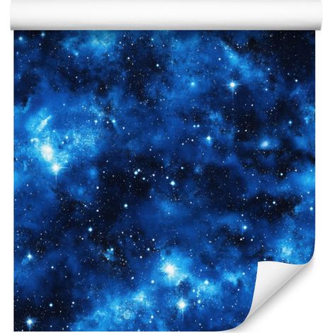 Carta da parati acquerello galassia blu e blu navy, sfondo blu navy 50x1000 cm (1/5)