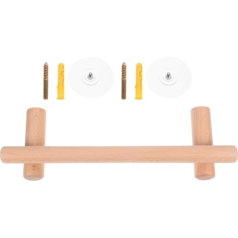 Porte-serviettes mural simple en bois, sans perçage, pour salle de bai (1/5)
