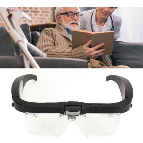 Loupes montées sur la tête avec 5 lentilles, 3 lumières LED, 2 vitesses réglables Loupe serre-tête 3,7 V,DUBUNS (1/5)
