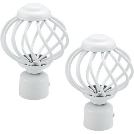 2 pièces Embouts de Tringle à Rideau Fer Lot de Bouchons Décoratifs Cage pour Barre Rideau Remplacement Finials pour Tringle Rideaux Style Industriel Accessoires pour Fenêtre et (1/5)
