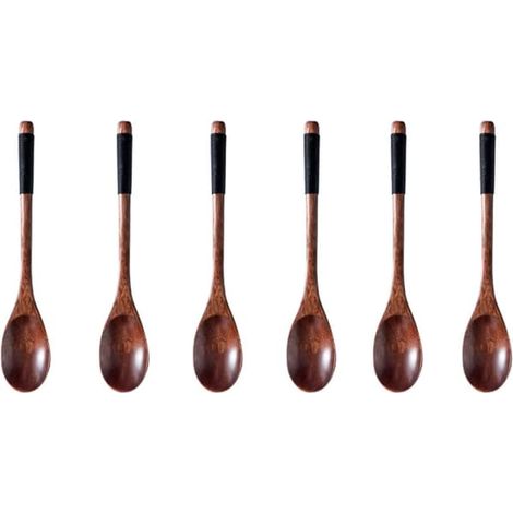cuillères en bois, cuillères à confiture de cuisine en bois, spatules de cuisine (marron) (1/5)