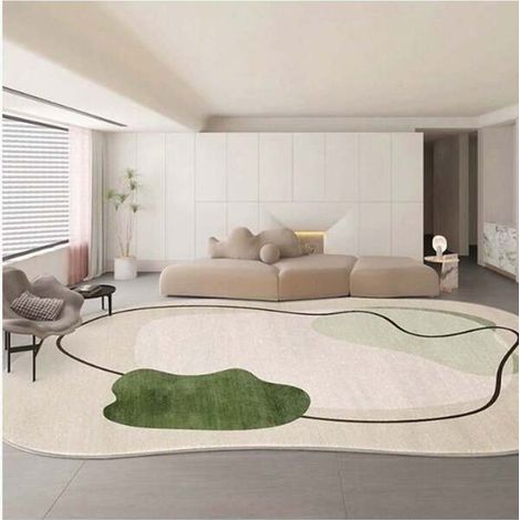 Tapis de sol antidérapant à motif géométrique, mousse haute résilience épaisse, lavable, salon et entrée toute saison (1/4)
