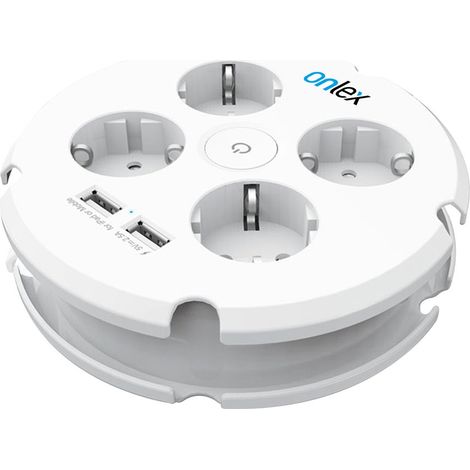 Prolunga tonda 4 prese + 2 cavo usb 1,5 mt onlex 230v