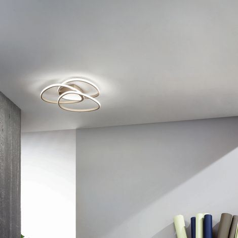 Plafoniera Led ROSE dimmerabile in metallo verniciato Oro D54 cm (1/3)