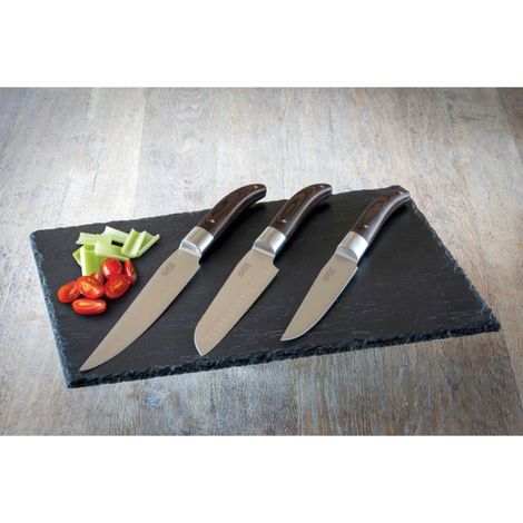 Couteaux de cuisine - Coffret 3 pièces - Lame acier inox - Haute qualité - Laguiole