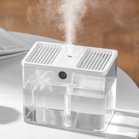 Humidificateur portable USB T15 pour la maison et le bureau, atomiseur hydratant grande capacité 1,5 L, blanc (1/5)