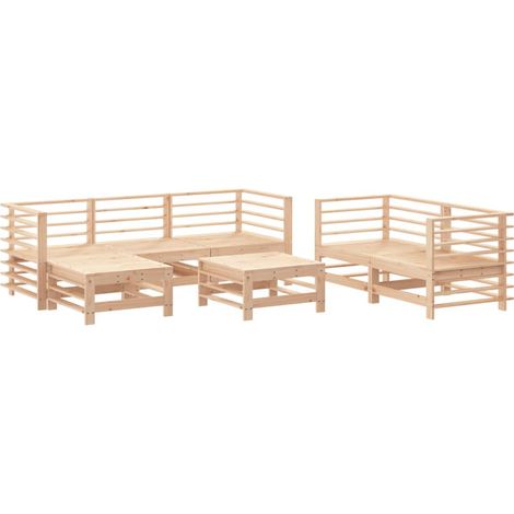 Maison Exclusive - Juego de muebles de jardín 7 piezas madera mac (1/5)
