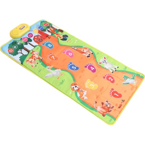 Tapis musical pour bébé, piano, empreintes d'animaux, couverture pliable, jouet musical éducatif (1/5)