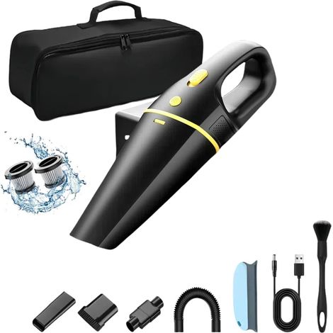 Aspirateur sans fil portatif avec 2 filtres, aspirateur de voiture avec technologie de charge rapide, haute puissance, aspirateur portable (1/5)
