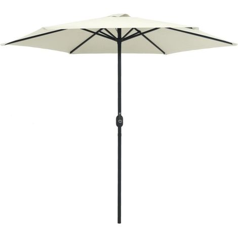 TrAdE Shop Traesio - Ombrellone Da Giardino Parasole Piscina Terrazza ø270x220cm Bianco Manovella 017058 - (1/4)