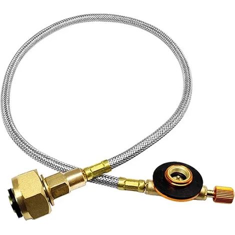Réchaud à gaz d'extérieur, adaptateur de recharge de propane pour réchaud de camping, brûleur pour bouteille plate de GPL, coupleur de conteneur, adaptateur pour réchaud de cuisine portable à tube mét (1/5)