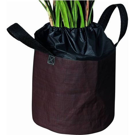 Sac de protection contre le gel L Ø 55 x 45 cm marron pour plantes en pots (1/4)
