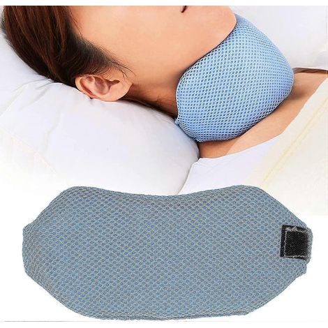 Ceinture anti-ronflement réglable pour le cou, soutien de la mâchoire et de la menton, aide au sommeil nocturne-blue (1/5)