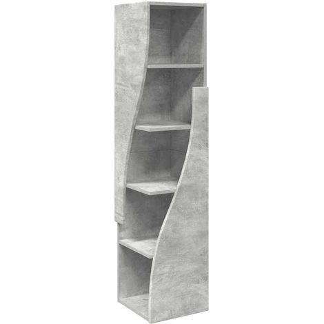 Mobile angolare Grigio cemento 32x32x140cm Legno multistrato vidaXL