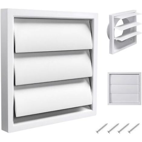 BUNTHAUS Lot de 1 Cache-grille d'aération pour mur, 100 mm - Avec moustiquaire pour sèche-linge, cuisine, salle de bain, garage (140 x 140 mm) (1/5)