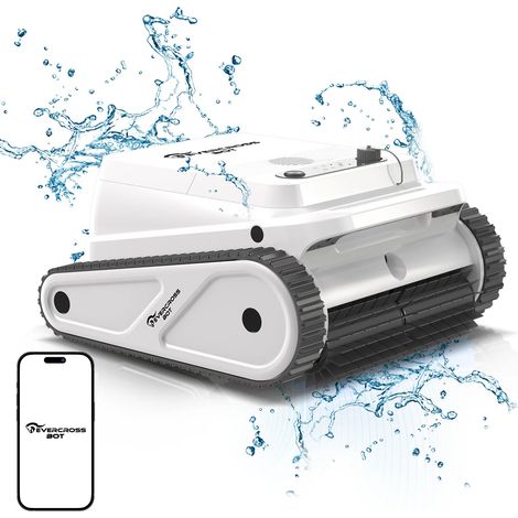 EVERCROSS BOT U8 Robot Piscina Senza Fili con APP, durata della batteria di 120 minuti, 200 m² aree di pulizia, navigazione intelligente