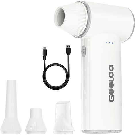 Aspirapolvere elettrico ad aria compressa, 3 velocità, batteria ricaricabile, BIANCO (1/2)