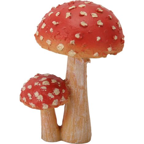 Champignon Décoratif Résine Coloré 3.9 Pouces pour Jardin, Statue Mignonne Antidérapante et Durable