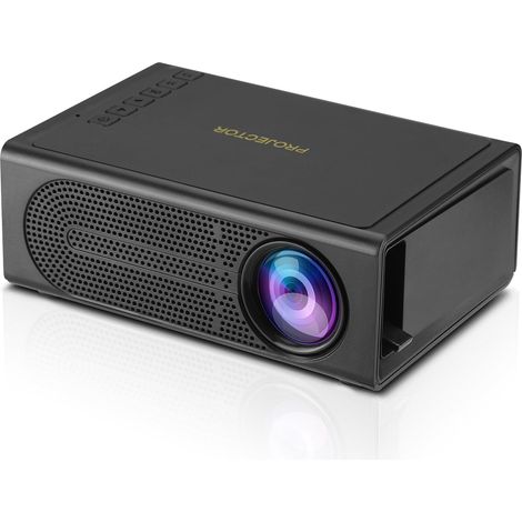 M200 Mini-LED-Projektor, tragbar, HD 1080p für Heimkino – Kompatibel mit USB, Computer, DVD-Player, Set-Top-Box und externer Festplatte – Schwarz