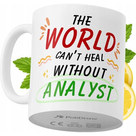 Tazza per analista, divertente e umoristica, con grafica e testo divertenti, ideale per compleanni, onomastici e festività. Tazza premium per occasioni speciali, per casa, ufficio, lavoro, caffè, bian (1/5)