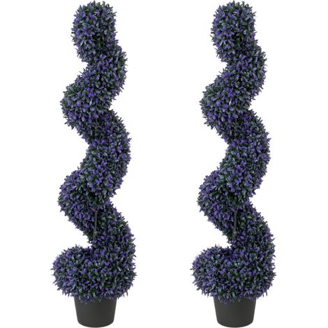 Artificial Boxwood Topiary Tree with 840 Leaves, Set of 2