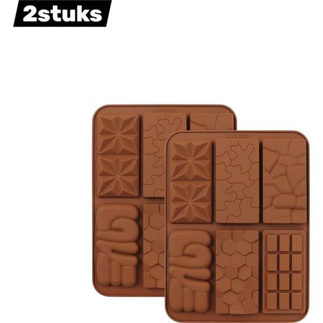 Lot of 6 silicone pâtisserie mouths pour gaufres chocolat and bonbons résistants à la chaleur jusqu à 230 °C couleur brun chocolat (1/5)