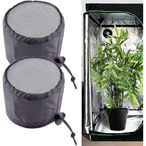 Lot de 2 housses de filtre d'aération avec bande élastique et boucle fixe pour tente de culture (20,3 cm) (1/5)