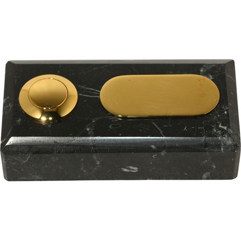 Sonnette Mirandela filaire marbre noir bouton étiquette laiton