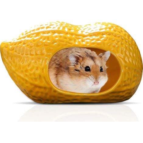 Maison pour hamster, cachette pour hamster, maison pour hamster en céramique en forme de cacahuète, nid pour hamster